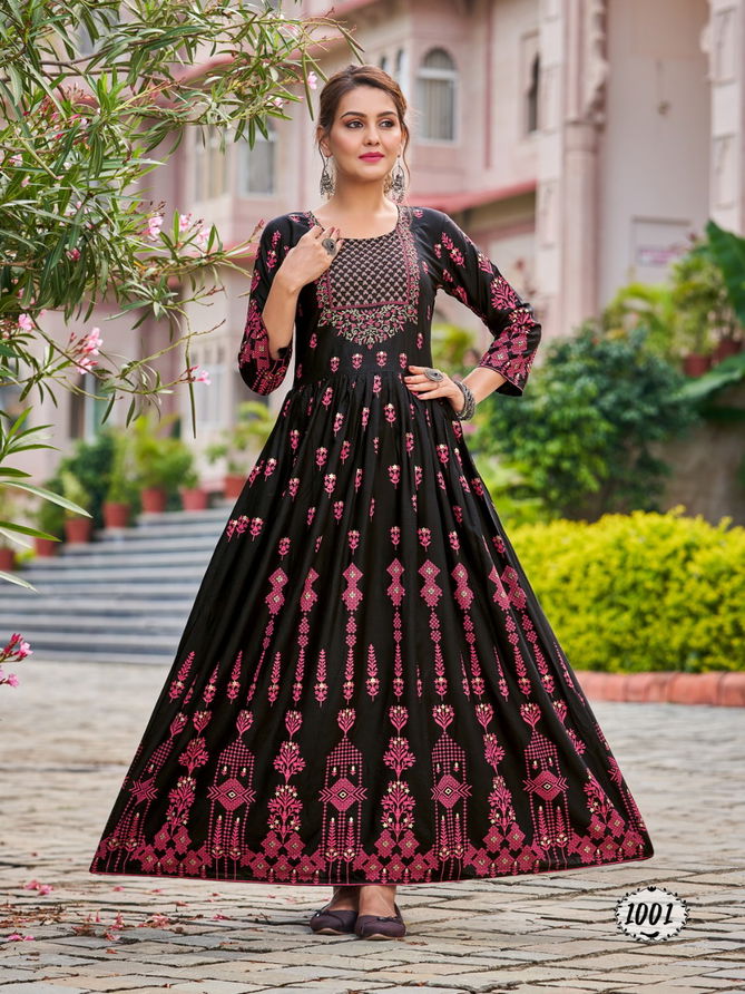 Banwery Flora 1001-1008 Wholesale Anarkali Kurtis Catalog